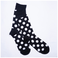 Chaussettes Ã  Pois Noir Blanc Mi-hautes