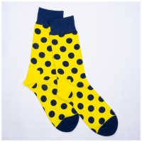 Chaussettes Ã  Pois Jaune Noir Mi-hautes