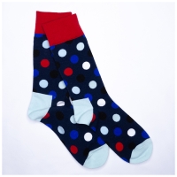 Chaussettes Ã  Pois Bleu Rouge Mi-hautes