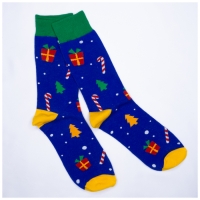 Chaussettes Cadeaux de NoÃ«l Bleu Mi-hautes