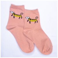 Chaussettes Chat Rose dragÃ©e Mi-hautes