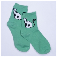 Chaussettes Chat Vert Amande Mi-hautes