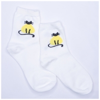 Chaussettes Happy Cats Blanches Mi-hautes