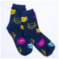 Chaussettes Happy Cats Bleu Marine Mi-hautes