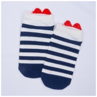 Socquettes RayÃ©es Bleu CÅur Rouge