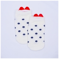 Socquettes Blanches Ã  Pois CÅur Rouge