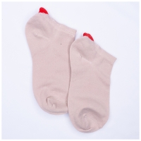 Socquettes Vieux Rose et CÅur Rouge