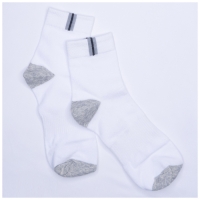 Chaussettes Sport Blanches DÃ©tail Gris ChinÃ© Courtes