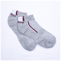 Socquettes Sport Gris ChinÃ© Marquage Sport Bordeaux