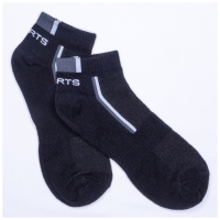 Socquettes Sport Noires Marquage Sport Blanc