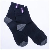 Chaussettes Sport Noires DÃ©tail Violet Mi-hautes