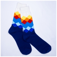 Chaussettes Mario Bleu Cobalt Mi-hautes Business