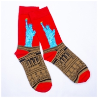 Chaussettes Statue de la LibertÃ© Rouge Bleu Ciel Mi-hautes