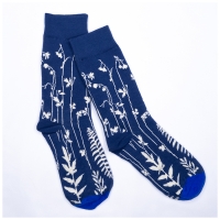 Chaussettes VÃ©gÃ©tales Bleu Lapis-Lazuli Blanc Mi-hautes