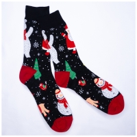 Chaussettes NoÃ«l Noir Rouge Mi-hautes