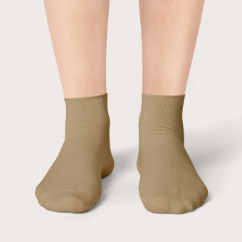 Chaussettes Beige Lin Courtes Unies