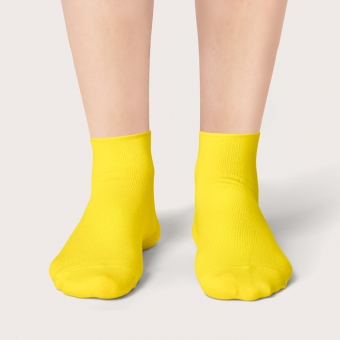 Chaussettes Jaune Citron Courtes Unies