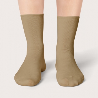 Chaussettes Beige Lin Mi-Hautes Unies