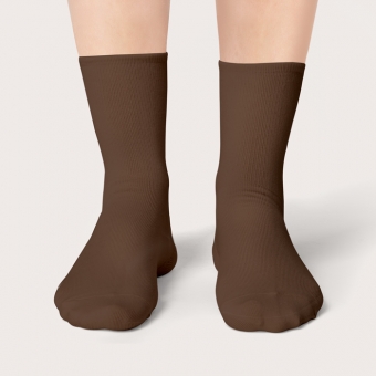 Chaussettes Marron Glacé Mi-Hautes Unies