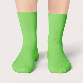 Chaussettes Vert Printemps Mi-Hautes Unies