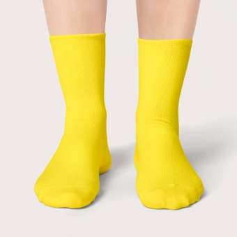 Chaussettes Jaune Citron Mi-Hautes Unies