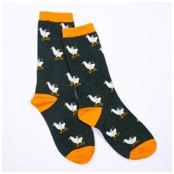 Chaussettes Kaki Orange Oies Mi-hautes